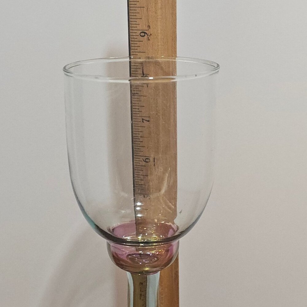 Pfaltzgraff Juniper Wine Glass 8.5" teal cranberry goblet glass 12oz - Picture 4 of 6